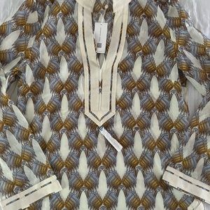 Tory Burch tunic bird kaleidoscope print new with tags